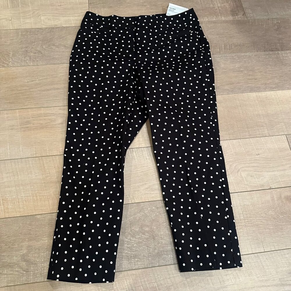 Ann Taylor Black & White Polka Dot Cropped Pants